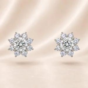 עגילי שלג – Snowflake Halo Studs