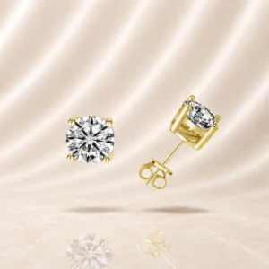 עגילי ראונד – Round Solitaire Studs